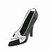 Black & White Shoe Ring Holder Bow Tie 6"