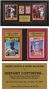 Stacks of Plaques 101-887 San Francisco Giants Barry Bonds and St. Louis Cardinals Mark McGwire 73 HR and 70 HR Photo Collage