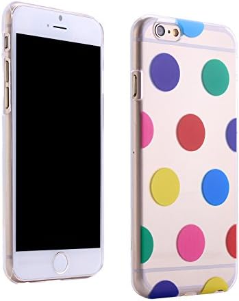 Etui Le Bon (tm) Case Cover for 4.7 Inch iPhone 6. Crystal Clear Case with Multicolored Polka Dots
