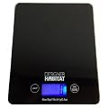 Designer Habitat - Balance digital noir pour cuisine en verre fin avec r�tro-�clair� bleu et �cran LCD 5 KG (5000 g)