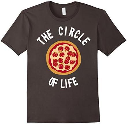 Men's The Circle Of Life Pizza TShirt Medium Asphalt