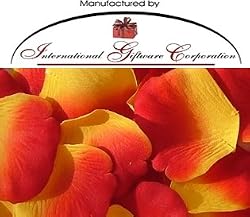 1000 Silk Rose Petals Wedding Favors - Two Tone - Yellow/Red