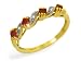 9ct Yellow Gold Ladies Ruby & Diamond Fancy Half Eternity Ring Size K