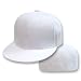 Plain Fitted Flat Bill Hat - White