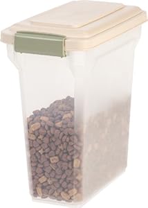 Photo 1 of Iris Premium Airtight Pet Food Storage Container, 15-quart, Almond