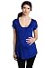 Three Seasons Maternity Women's Solid Drape Front Top