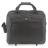 Targus Products - Targus - Rolling Travel Laptop Case, Nylon, 18 x 10 x 15, Black - Sold As 1 Each - Large overnight luggage section for change of clothes and extra storage. - Padded laptop sleeve fits laptops up to 16 1/2 screen size. - Zip-down workstation includes mobile accessory storage, pen loops, business card holder and key clip. - Removable accessory pouch. - Smooth rolling polyurethane wheels.