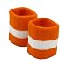 Terry Stripe Wristband Pair-Orange White W15S27D