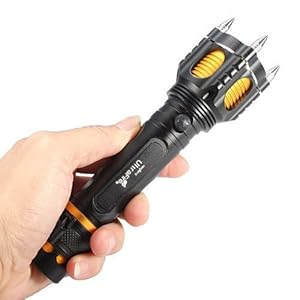 Tactical Flashlight Self Defense Torch CREE XML T6 LED Tail Audible Alarm