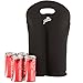 Jeeves Bottle Tote - 2 Bottle Carry Bag, Black 5mm Neoprene