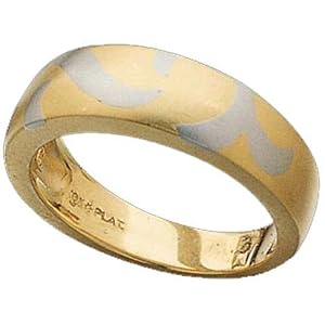 18K Yellow Gold and Platinum Designer Style Gold Fancy Men's Band