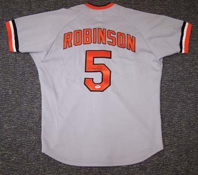Brooks Robinson Autographed/Hand Signed Baltimore Orioles Vintage Sand Knit Authentic Jersey PSA/DNA