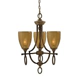 Uttermost Circo Crackled Gold Leaf Three-Light Mini Chandelier