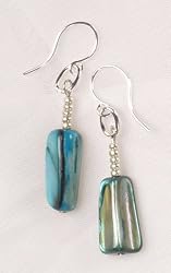 Abalone Shell Earrings - Now Less Blue Than Shown