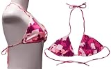 Pink Camouflage Womens String Bikini Top