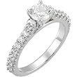 18K White Gold Diamond Engagement Ring Semimount - 0.50 Ct. - DOES NOT INCLUDE CENTER STONE