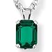 Simulated Emerald Sterling Silver Pendant