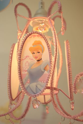 Imagen 3 de Disney PRN0004EU - Lámpara colgante para habitación infantil, diseño de princesas Disney