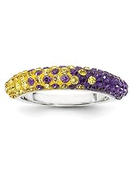 Sterling Silver Swarovski Elements Baton Rouge Spirit Domed Ring