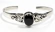 Silver Stone Bangle Bracelet, Size: 16mm