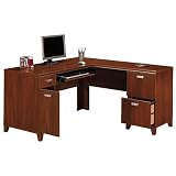 Tuxedo 60 L Desk in Cherry Finish Bush Industries WC21430-03