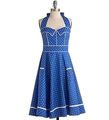 Halter Cotton Bubble Dress Flared-Skirt Polka Dot Print Vintage Prom Dress/Party Dress/Tunic 