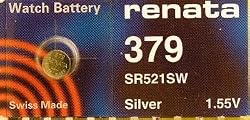 Renata Silver Oxide Watch Battery For 379 Button Cell