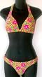 Juniors - Leopard/Fuschia 2 PC Halter Bikini Swimsuit Halter Top/Modified Bottom Bikini Bathing Suit by In Gear. Adjustable Ties. Gorgeous!!