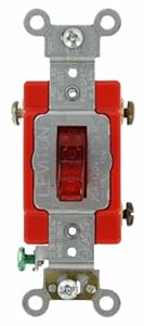Leviton 1221-PLR 20-Amp, 120 Volt, Toggle Pilot Light ... leviton 3 way heavy duty diagram 