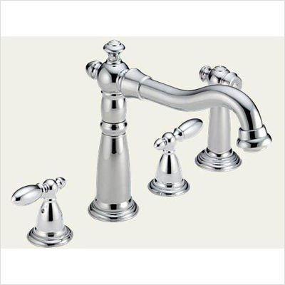Delta Victorian 2256-216 Two Handle Kitchen Faucet with Side Spray Chrome