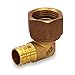 Everflow PFSL3434-NL 3/4 Inch X 3/4 Inch Swivel Elbow PEX X FIP, Lead Free DZR Brass Construction, Barb connection, Compatible w/ PEX Pipe, Low-Cost Plumbing Connection System & Durability