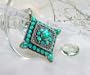 Completely Handcrafted - Designer Sterling Silver Turquoise Pendant