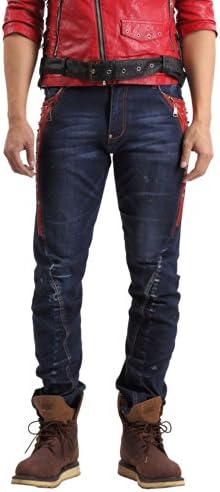 Men's High Quality Denim Pants Nice Straight Low Waist Pleated Long Jeans (34)