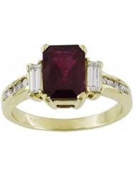 14K Yellow Gold Ruby and Diamond Ring -- LIFETIME WARRANTY