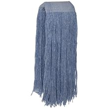 Zephyr Blendup Blue Blended Natural and Synthetic Fibers Cut End Wet Mop Head with Wide Band (Pack of 12)