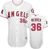 Jered Weaver Jersey: Adult Majestic Home White Authentic Los Angeles Angels of Anaheim Jersey