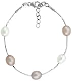 6.5″ Natural 8 mm Cultured Freshwater Pearl / Sterling Silver Bracelet with 1″ Extension.