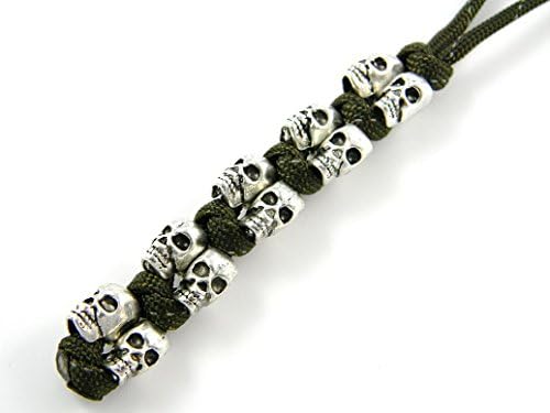 Reflective 550 Paracord Knife Skull Lanyard (Olive Drab Reflective, 5)