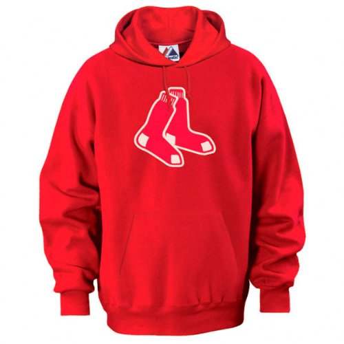 Boston Red Sox Majestic Athletic Red Tek Patch Hooded Sweatshirt
