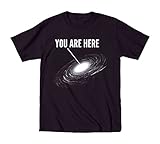 You Are Here Funny Cool Galaxy Space - Youth T-Shirt - Black - Large