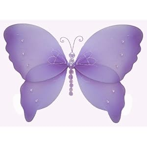 10 Purple Crystal Butterfly nylon hanging ceiling wall baby nursery room wedding decor... by Bugs-n-Blooms