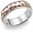 Heart Wedding Band Ring - 14K White and Rose Gold