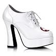 5 Inch Sexy High Heel Oxford Shoe Chunky Heel Lace-Up Platform Nurse Emblem Costume Shoes
