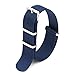2pc 22mm Nato Ss Nylon Striped Black,navy Blue Interchangeable Replacement Pebble Lg Watch Strap Band