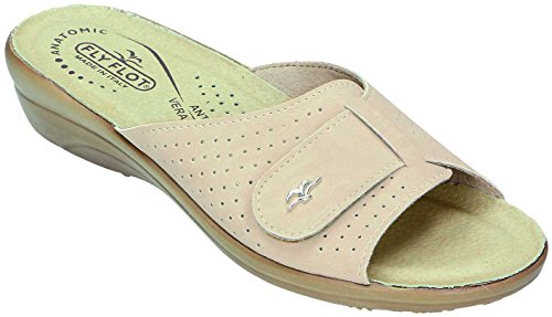 FlyFlot women Velcro sandal beige size 40.0 EU