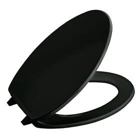 KOHLER K-4664-7 Brevia Elongated Toilet Seat, Black Black by Kohler
