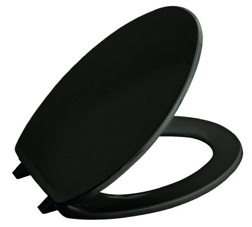 KOHLER K-4664-7 Brevia Elongated Toilet Seat, Black Black