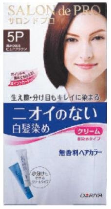 サロンドプロ 無香料ヘアカラー早染めクリーム（白髪用） 5P 深みのあるピュアブラウン
