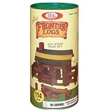 Poof Slinky Frontier Logs Building Set In Canister 114 Pieces
