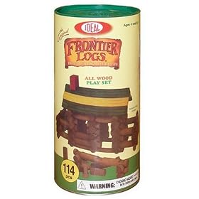 Frontier Logs Building Set in Canister, 114 Pieces by Poof Slinky